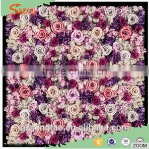 2016factory Price New Wedding Decoration Backdrop Pink Color Artificial Flower Wall thumbnail-1