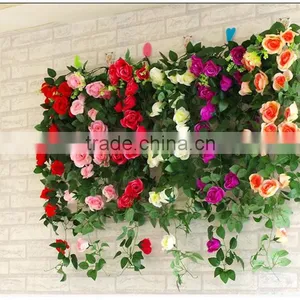 100CM 5Stems Artificial Rose Garland Wedding Party Decor Silk Flower Vine Garland thumbnail-4