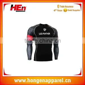 Hongen Apparel Custom Own Design Sublimation Compression Rash Guard thumbnail-1