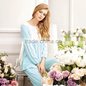 Wholesale Sleepwear Spring and Autumn Plain Girl Pajamas thumbnail-1