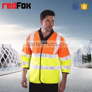 Wholesale Waterproof High Visibility Safety Usa Flag Leather Jacket thumbnail-6