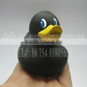 Wholesale Promotional Black Rubber Duck With Logo Imprint , Floating Black Duck, Baby Black Bath Duck Toy thumbnail-1