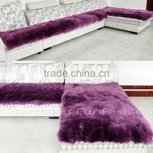 CX-D-111 Thick Genuine Sheep Fur Warm Sofa Bed Blanket Throws thumbnail-3