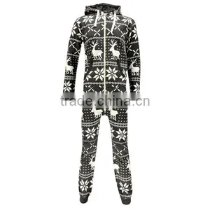 PA0007A All Over Reindeer Printed Xxxl Onesie for Men thumbnail-3