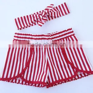 Striped Bloomer With Black Pom Poms for Infant Toddler Little Baby Underwear thumbnail-5