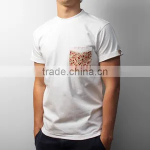 Custom Men Short Sleeve Cotton t Shirt With Printed Pocket Wholesale thumbnail-2