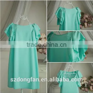 Mint Mother Daughter Matching Dress Chiffon Bridesmaid Dress Backless Summer Dresses thumbnail-3