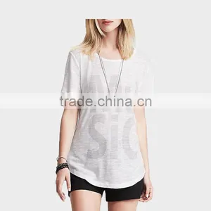 Women t Shirt Cotton t Shirt Long t Shirt White t Shirt thumbnail-1