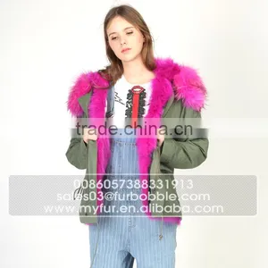 Myfur Long Parka Luxury Real Thick Fox Body Fur Trimmed Hood Popular Parka thumbnail-3