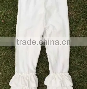 2015 Girls Ruffle Leggings Solid Colors Kids Cotton Pants Wholesale Girls Triple Ruffle Pants thumbnail-2