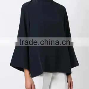 2017 Black Stylish Oversized Sweater Women With Pogada Sleeves and High Neck thumbnail-3