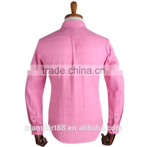 100% Cotton Pink Long Sleeve Casual Men Shirt thumbnail-2