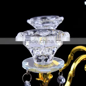 High Quality 5 Arms Crystal Centerpieces Votives Candle Holders Suitable for Wedding Decoration thumbnail-3