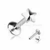 3D Star 316L Surgical Stainless Steel Internally Threaded Lip Piercing Labret Monroes Jewelry thumbnail-1