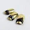 Beautiful Gold Metallic Fake Nails Plastic Artificial Fingernail Art French Style thumbnail-1