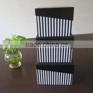 Gift Box Set - Gift Box Stripe Square Lime Set of 3 Black thumbnail-1