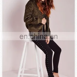 Custom Luxe Khaki Wool Bomber Jacket Winter Wholesale Low Price OEM thumbnail-2