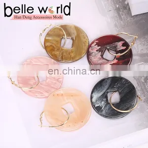 High Quality New Design Acetie Acid Jewelry Women's Acrylic Acetate Drop Circle Earrings thumbnail-2