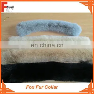 Dyed Single Color Big Fox Fur Collar thumbnail-1