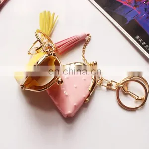 Color PU Creative Leather Small Wallet Keychain Bags Ornaments Tasseldecoration thumbnail-3