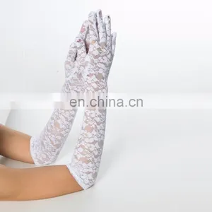 Beautyslove Sexy White Cheap Gloves Ladies Lace Gloves Satin Long Gloves thumbnail-1