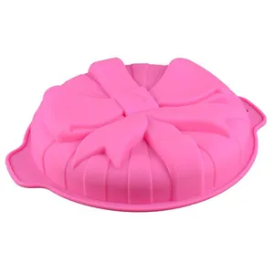 Free Sample Food Grade Heat Resistant Nontoxic Silicone Cake Mold Baking Mousse Pudding Mold Tool Bowknot Shape thumbnail-3