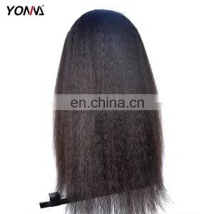 Cheap Remy Lace Front Wig Yaki-Kinky Straight Lace Front Human Hair Wig For Wholesale thumbnail-3