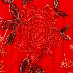 Korea Colourful Flat Embroidery Lace Fabric thumbnail-5