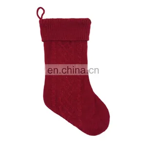 Wholesale Decorative Knit Sandy Beige Christmas Socking for Christmas thumbnail-3