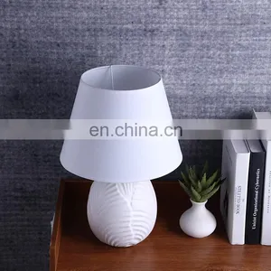 Hot Sale Cheap Wholesale White Ceramic Modern Nightstand Lamps for Hotel Home Decor thumbnail-5