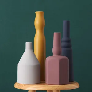 Contemporary Modern Yellow Red Morandi Table Flower Ceramic Vase For Showroom thumbnail-2