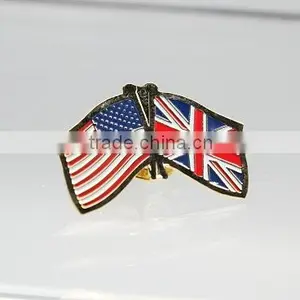 Free Artwork Design Quality Custom US UK Friendship Flag Lapel Pin thumbnail-1