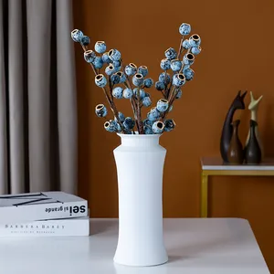 Tall Morandi White Hand Made Fashion Elegant Ceramic Flower Vase For Showroom Decor thumbnail-3