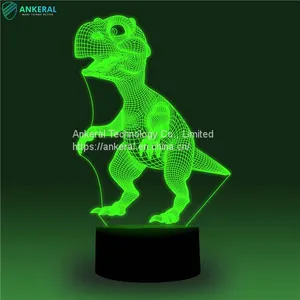 High Quality Customized Dinosaur 3D Acrylic Lamp APP Control for Kids thumbnail-3