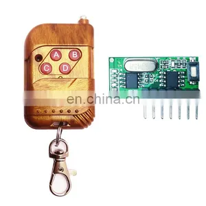 433MHZ Learning Code 4 Key Remote Control + RF Receiving Module Decode Output High Level Signal thumbnail-1