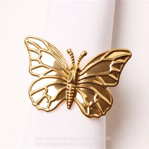 Plated Gold Butterfly Shaped Dinner Insect Series Napkin Ring For Children's Birthday thumbnail-3