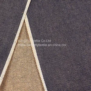 13.4oz 100% Cotton Extra Dark Blue Twill Colored Cotton Bottom Red Selvedge Denim thumbnail-1