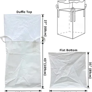 Bulk Bag 1000kgs Big Bag 1ton Super Sack Type C Sling Tote Bag Conductive FIBC Jumbo Bag thumbnail-1