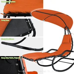 Indoor/Outdoor Orange Color Sun Lounger Hammock Rocking Chair Leisure Swing Hanging Chair thumbnail-5