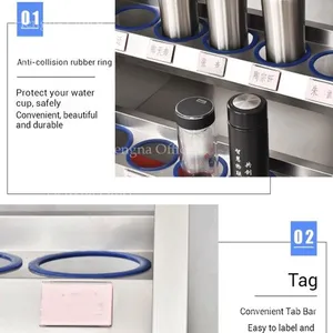 Factory Supply 30 Position Stainless Steel Cup Organizer With Non-Slip Rings, Office Personal Belongings Locker W650xD590xH1250mm thumbnail-4