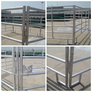 12 ft Portable Heavy Duty Galvanized Metal Round Pen Cattle Corral Livestock Farm Horse Yard Fence Panels thumbnail-3