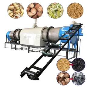 Smokeless Continuous Drum Carbonizer for Peanut Nut Shell Wood Sawdust Bamboo Biochar thumbnail-1