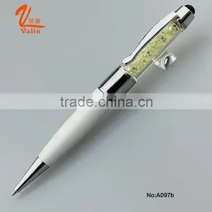 2016 Valin Blue USB Disk Metal Ball Pen With Crystal Touch Screen thumbnail-4