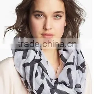 2015 Foreign Trade Latest Design Classic Cross Printed Polyester Infinity Scarf and Shawl Women thumbnail-1