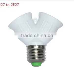 Fireproof E27 to 2 E27 Lamp Holder Converter Socket Led Light Bulb Base Type E27 to 2E27 Splitter Adapter For Led Lamp thumbnail-1