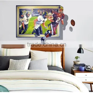 UV Printed 3D Sports Rugby Football Player Window Wall Sticker thumbnail-1