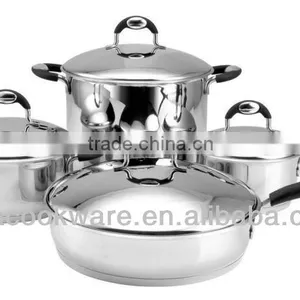 8pcs Stainless Steel 18/8 Induction Cooking Pans With Colorful Silicone Handle thumbnail-1