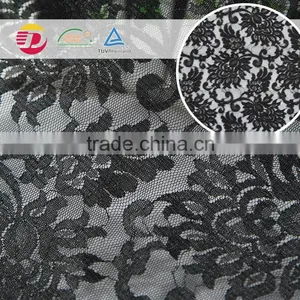 Wholesale Cheap Sexy Black 100 Poly Voile Lace Embroidered Fabric thumbnail-2