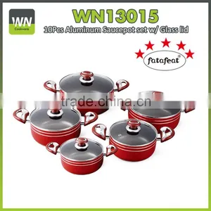 10pcs Aluminum Nonstick Casserole Set With Bakelite Handle thumbnail-1