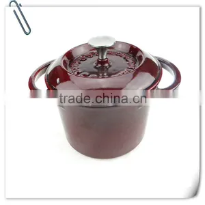Enamel Cast Iron Casserole With Cover and Ears thumbnail-1